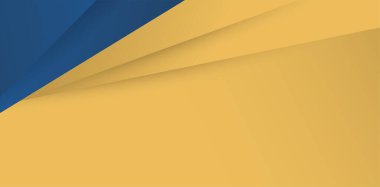 Mavi katmanların geometrik tasarımı katlanmış ya da üstüste binen bir görünüm izlenimi veriyor. Parlak sarı ve koyu mavi arasındaki tezat çarpıcı.