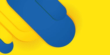 Modern soyut arkaplan hipster fütüristik sancaklar vektör tasarımı. Yarım ton elementli mavi ve sarı arka plan. soyut arkaplan vektörü illüstrasyonu