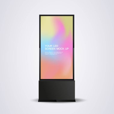 Gerçekçi bir LED model ekran belirgin bir gradyan arkaplan görüntüler