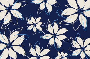 Autumn için soyut yumuşak beyaz çiçek deseni farklı yaprak ve bitkilerle, mevsimsel renk tarzıyla vektör içinde tekstil.