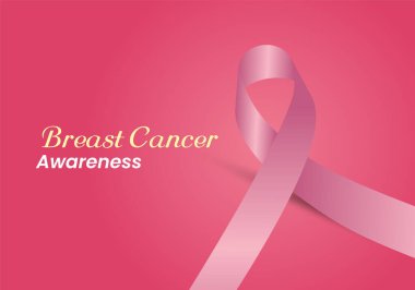 Göğüs kanseri farkındalığı sembolü, vektör illüstrasyonu. 