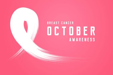 Ekim 'de göğüs kanseri farkındalığı olan pembe bir kurdele, pembe arka plan. Göğüs kanseri farkındalığını simgeleyen pembe bir kurdele.