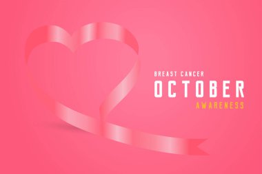 Ekim 'de meme kanseri farkındalığıyla pembe bir kurdele ve merkezi unsur da kalp şeklinde, sevgiyi ve özeni sembolize eden pembe bir kurdele..