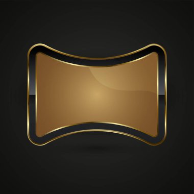 Lüks bir özel şekil siyah ve altın düğme tasarımı, element tasarımında yüksek gradyan renk, merkezinde metalik parlaklık. Merkezi oval düzgünce eğimli.