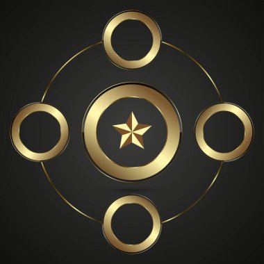 Yuvarlak kare çerçeveli yıldız yüksek klas çizgili premuim daire düğmeleri. Lüks ve birinci sınıf bir görünüm veren lüks daire düğmesi.