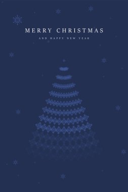 Hassas kar taneleri desenleri simetrik olarak dizilmiş minimalist bir Noel ağacı tasarımı. Noel ağacı, hediye, kar tanesi, yeşil arka planda leke dokusu