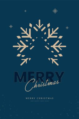 Premium Merry Christmas post card, Gold snow flake element, Christmas tree on snow flakes For background, web site banner, greeting card, marketing elements, banner concepts clipart