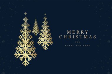 Birinci sınıf kar yağışı ve lüks Noel sembolleri konseptli mutlu yeni yıl afişleri.
