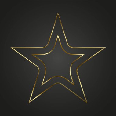 Lüks ve premuim yıldız koyu arkaplan üzerinde altın çizgili stoke, seviye, yüksek sınıf, özel element, yüksek, üst, sancak vektör ilüstrasyon tasarımı