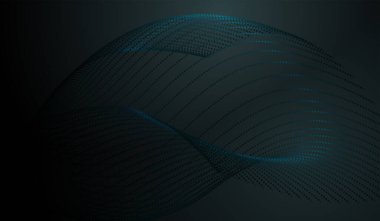 Karanlık zemin üzerinde mavi ışık çizgileri olan modern soyut teknoloji, ve parlayan altıgen çizgileri olan mavi dijital arkaplan, vektör yanılsama tasarımı