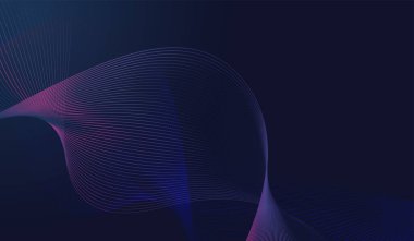 Soyut bileşim, pembe ve mavi vektör illüstrasyonunda dalgalanan dinamik çizgi ile parlayan bir gradyan etkisi olan sıvı, eğri çizgiler sergiliyor.