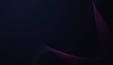 Koyu pembe ve mavi soyut parlak dalgalı noktalar tasarım elementi. Modern mor eğimli dalgalı noktalar. Gelecekçi teknoloji konsepti. Vektör illüstrasyonu.