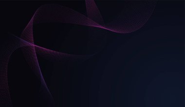 Koyu kırmızı ve mavi soyut parlak dalgalı noktalar tasarım elementi. Modern mor eğimli dalgalı noktalar. Gelecekçi teknoloji konsepti. Vektör illüstrasyonu.