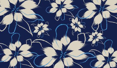 El arkaplanında çiçek desenli, dikdörtgen desensiz bir çiçek deseni. Dikensiz, soyut çiçek desenleri çizen geleneksel bir el.