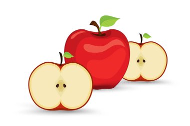 Elma grubunun yarısı zengin kırmızı bir dış deri ve açık sarı-beyaz iç döşeme ile sergilenmektedir. İki yarısı olan kırmızı bir elma, yıldızımsı soluk bir desen içinde küçük siyah tohumlar barındırır..