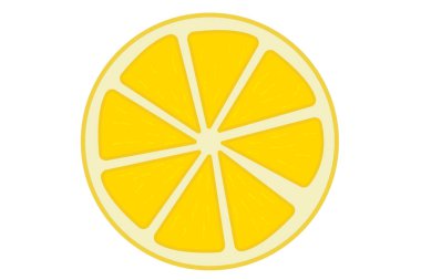 Sarı bir limon parçası vektör tasarımında, alemon dilimi ve soyulmuş arka planda