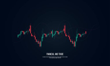 Karanlık arka planda ticaret yapan altın piyasasının finansal tabloları, vektör çizimleri. Çizelgede piyasa dalgalanmaları gösteriliyor, aşağıdaki güçlü düşüş eğilimi gösteriliyor