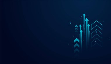 Ticari vektör unsurlarındaki eğilim oklarının toplanması. Finans ve ön x ticaretinde kullanılan teknoloji mavi okları obect vektör tasarımı