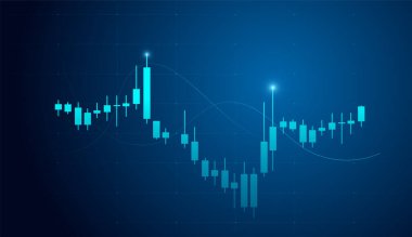 Yükselme eğilimi için bir Mali Ticaret Grafiği elementleri vektör, illüstrasyon kavramları