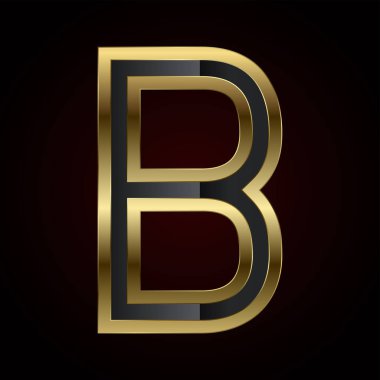 Lüks bir harf B zengin bir altın kaplama ve parlak siyah iç tasarımı, zarafet ve son model vektör tasarımı, illüstrasyon ile hazırlanır.