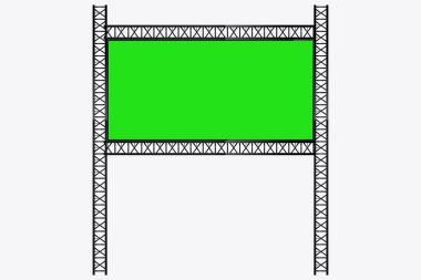 Asılı bir LED Mockup yeşil ekran SIGN sokakta ışık kutusu, Dijital Grenn ekran LED teknolojisi gerçekçi ekran çizimi için