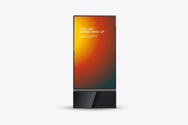 Yeni bir teknoloji LED ekran koyu kırmızı element dizaynı ile taklit edilir. ve iki dikey LED ekran seti kırmızı gradyan arkaplan ve koyu deniz mavisi