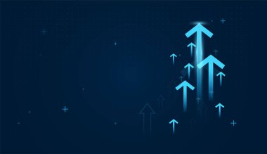 Yükselen değerlerle yükselen mavi oklar, gelişen gelişmeler, finansal raporlar veya performans gösterge panelleri için ideal oklar ile etkili bir iletişim sağlar