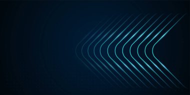 Koyu arkaplanda açık mavi oklar ve noktalı desenler, grafiğin parlak ve yüksek teknolojili estetiğini geliştirir. vektör illüstrasyonu