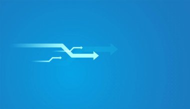 Oklar grubu eğilimi arttırma kavramı, açık mavi gradyan temiz, fütüristik bir hissi, hırsı, yukarı doğru momentumu ve stratejik hareketi çağrıştırıyor. vektör illüstrasyonu