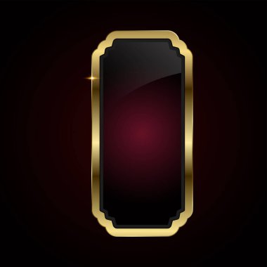 Bir Altın Rozetler ve Etiketler Premium Vektör tuşu, afiş, web barı, vektör tasarımı. Web UI-UX için element illüstrasyon tasarımı için lüks bir altın düğme