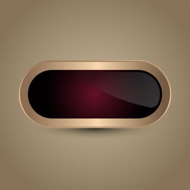 Altın çerçeveli düğmeler, markalaştırma düğmesi için mükemmel altın web düğmesi. Vektör illüstrasyonu