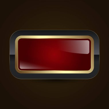 Işıl ışıl altın bir hatla koyu lüks tonların karışımı düğmeyi ayrıcalığın ve birinci sınıf kalitenin sembolü yapar. vektör illüstrasyon düğmesi