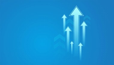 Parlak, fütüristik tasarım yenilik, teknoloji ve gelişmeyi gösteriyor. Bu görsel genellikle iş, finans ve performansla ilgili bağlamlarda gelişmeyi vurgulamak için kullanılır.