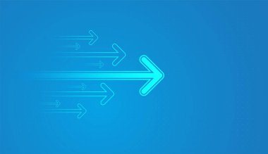 The Moving Forward Arrows to The Succes of Finance and Economic Concepts soyut vektör, illustration Elements. Eski Ticaret için Hareket Eden Oklar mavisi.