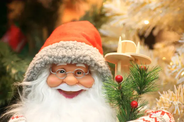 Smiling Santa Claus Christmas Shop — Stock Photo, Image
