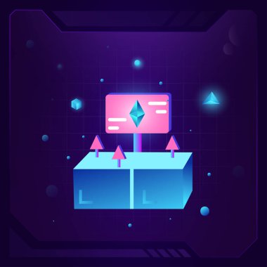 Metaverse Şifreleme 3D - Vektör 3d simge tasarımı