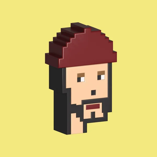 stock image Cryptopunks Pixel Art (NFT) Nonfungible Token, NFT blockchain-3D Render illustration Design