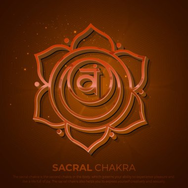 Sacral Çakra (Svadhisthana) 3D Sembol Belirleme - vektör çizimi