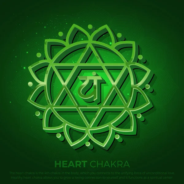 Καρδιά Τσάκρα Anahata Σχεδιασμός Σύμβολο Διανυσματική Απεικόνιση — Διανυσματικό Αρχείο