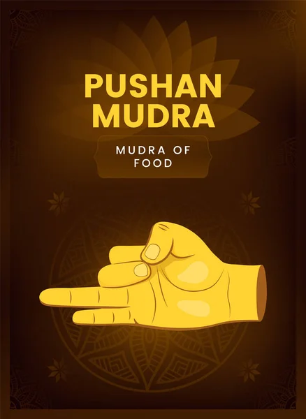 Pushan Mudra Hand Gesture Vektor Ilustrasi - Stok Vektor
