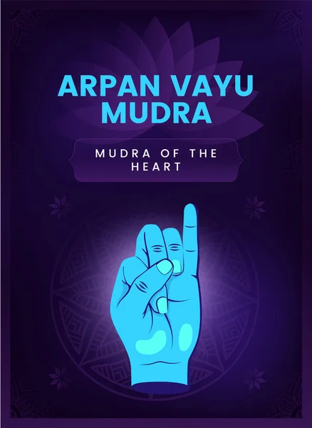 Arpan Vayu Mudra Hand Gesture Vektor Ilustrasi - Stok Vektor