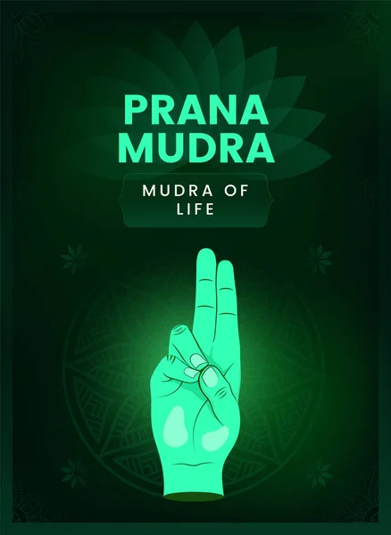 Prana Mudra Hand Gesture Διανυσματική Απεικόνιση — Διανυσματικό Αρχείο