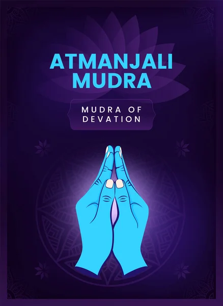 Atmanjali Mudra Hand Gesture Διανυσματική Απεικόνιση — Διανυσματικό Αρχείο