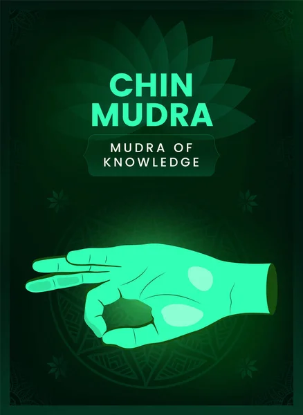 Chin Mudra Hand Gesture Διανυσματική Απεικόνιση — Διανυσματικό Αρχείο