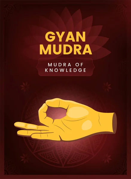 Gyan Mudra Hand Gesture Διανυσματική Απεικόνιση — Διανυσματικό Αρχείο
