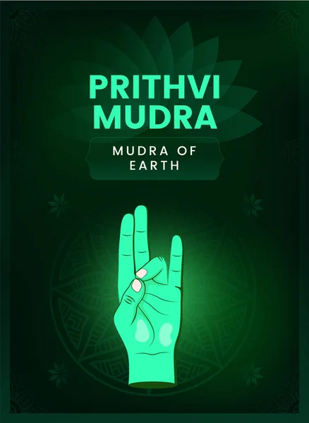Prithvi Mudra Hand Gesture Vector Illustration — 스톡 벡터
