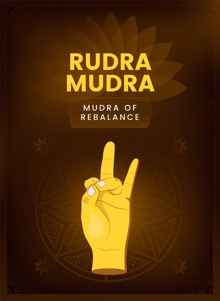 Χειρονομία Χεριών Rudra Mudra Διανυσματική Απεικόνιση — Διανυσματικό Αρχείο