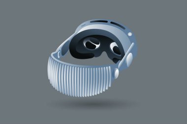 İleri teknoloji VR Gözlükleri - Sanal gerçeklik aygıtı, 360 VR modern kask-vektör çizimi