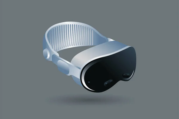 Realtà Virtuale Occhiali Sfondo Bianco Casco Occhiali Realtà Virtuale Isolata — Vettoriale Stock