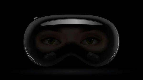 视觉亲高科技未来技术Vr眼镜 虚拟现实装置 360 Vr现代头盔矢量图解 — 图库矢量图片#
